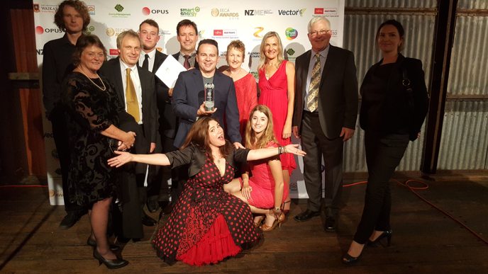 L to R: [Top] Tom Parker - Charge Net NZ, Nikki Davies-Colley - Northpower, Russell Watson - Northpower, Adri Thomas - Northpower, Nick Smith - Charge Net NZ, Steve West - Charge Net NZ, Debbie Chapman, Rachel Brown - Sustainable Business Network, James Cozens - solPR, Rebekah Rennell - Charge Net NZ [Bottom] Dee West - solPR, Amy Roper - solPR
