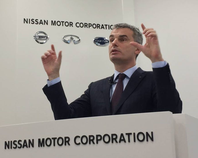 Ogi Redzicspeaks to reporters at the Nissan headquarters in Yokohama Tuesday. Picture supplied by AP