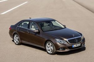  The Mercedes-Benz test car is an E-class sedan similar to this.