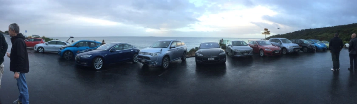 EVs involved in the Leading The Charge Tour. Photo courtesy of Martin Kane