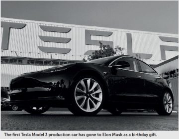 First tesla Model 3 gifted to Elon Musk PIC