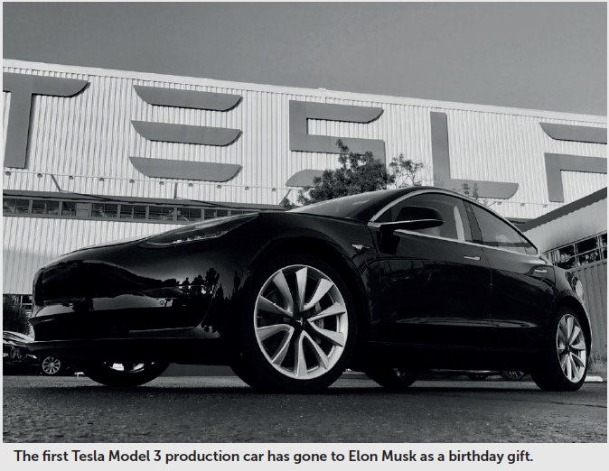 First tesla Model 3 gifted to Elon Musk PIC