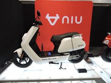 The Niu moped arrives this month.