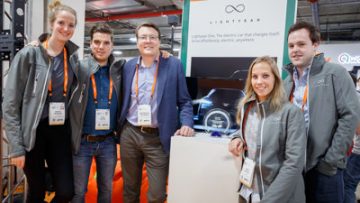  Some of the Lightyear team at CES 2018 with Dutch prince Constantijn van Oranje, centre.