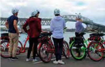 Checking out Auckland highlights on a Power to the Pedal Tour