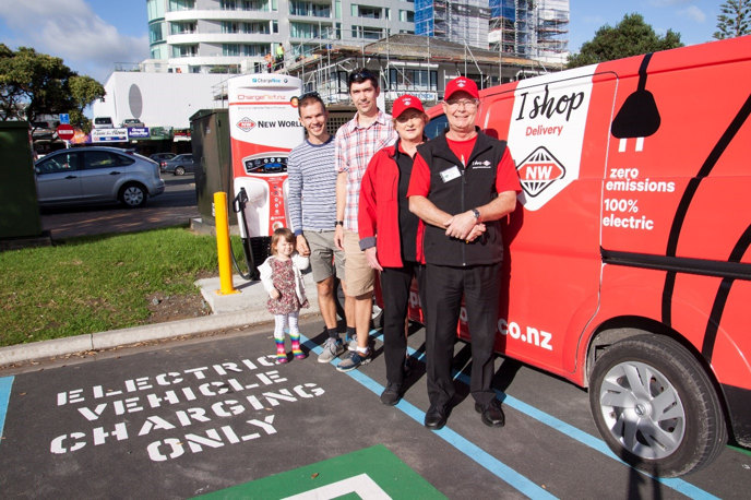 David West, front, and Catherine Versalko-West at New World Orewa with Vasily Levshin, Dima Ivanov and two-year-old Katya Ivanov.
