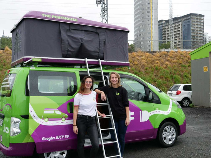 Jucy’s prototype electric campervan features on the EVtalk stand.

 