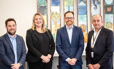 Dean Sheed (far right) and Michelle Herlihy at the Financial Services Federation’s conference alongside Oscar Ellison (far left), chief executive of car-sharing company YourDrive, and lawyer and leading driverless cars researcher Michael Cameron. Photo: RoOm Photographics