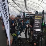 Racks of bikes and accessories get attention.
