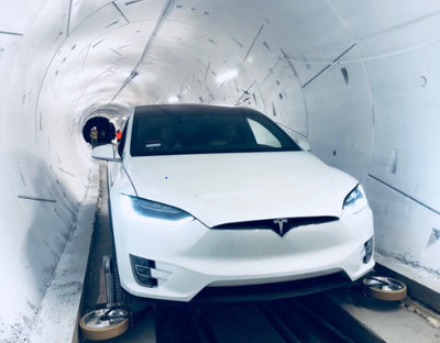 Boring company retractable wheels
