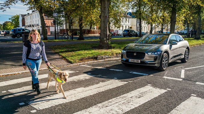 Jaguar’s I-Pace includes extra protection for pedestrians.