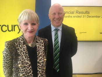 Mercury chair Joan Withers, chief executive Fraser Whineray