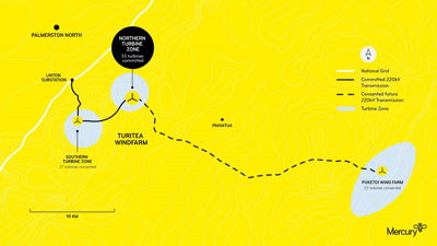 MercuryTuritea wind farm_contour map_