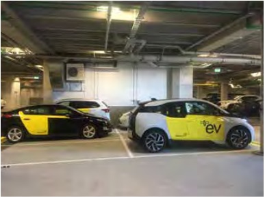 Some of the EV fleet at Mercury’s Auckland HQ
