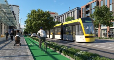 Light rail in Taranaki Street.