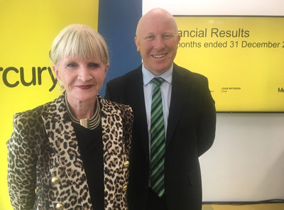 Mercury chair Joan Withers, chief executive Fraser Whineray