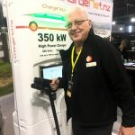 James Cozens of ChargeNet NZ with the new 350kW charger.