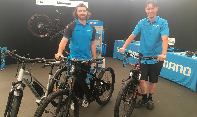 Ebike expo 2019 Shimano shop Callum Sprosen Steve Williams