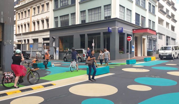Federal-St temp cycleway – credit Bike Auckland