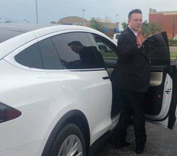 Elon Musk at West Melbourne Florida after abandoned SpaceX launch May 28