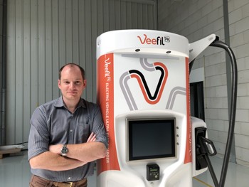 Tritium cto james kennedy with PK350kW DC high power charger