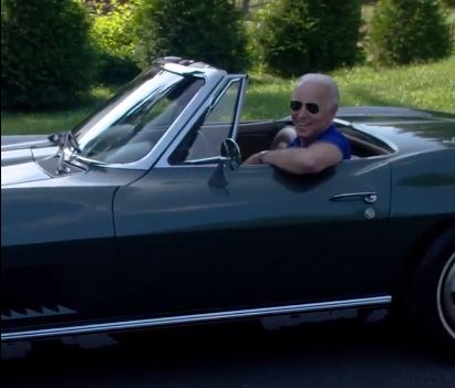 Joe Biden in his 1967 Stingray Corvette