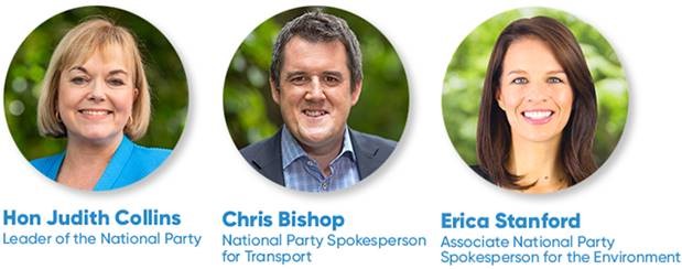 National Party EV plan launch, Collins, Bishop, Stanford