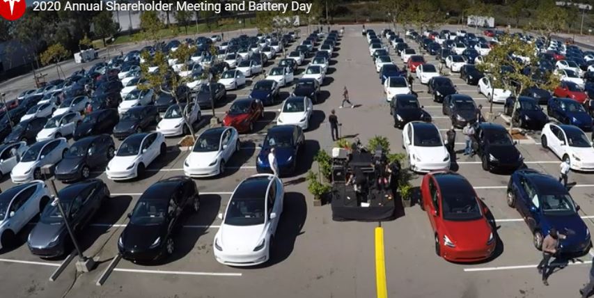 Tesla Battery Day carpark meeting 2020 1