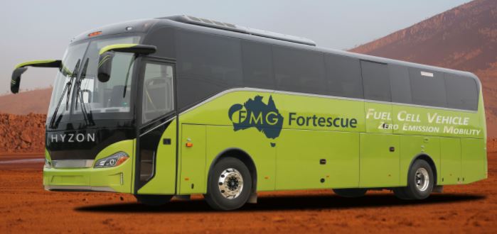hyzon h2 coaches for Forstescue Pilbara 1
