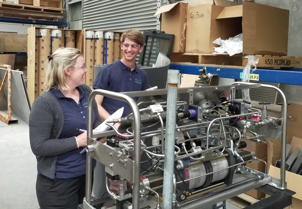 Haskel Hydrogen Systems and Hiringa Energy first hydrogen fill at Global Bus Ventures in Christchurch