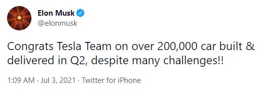 Tesla-Musk-tweet-on-200000-milestone