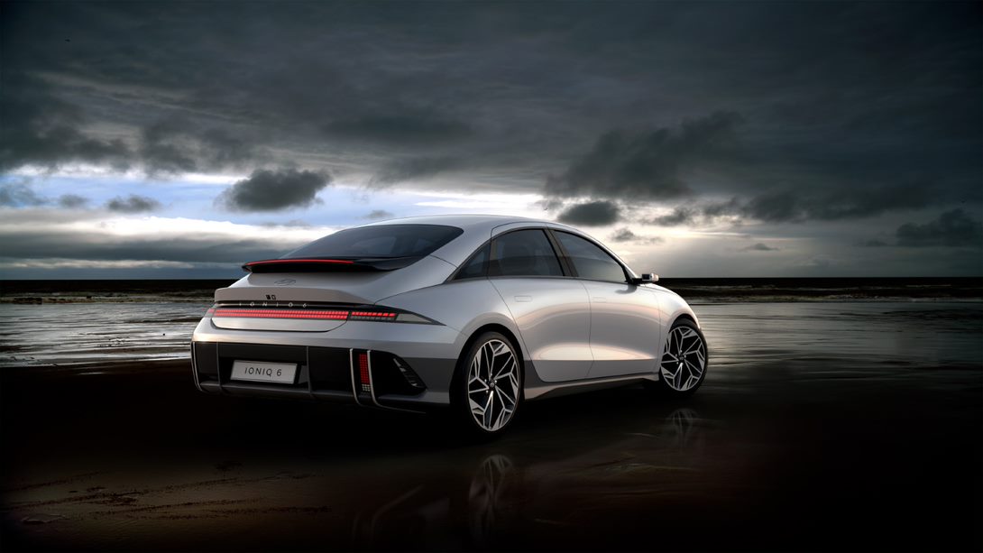 Hyundai Ioniq 6 design beach shot