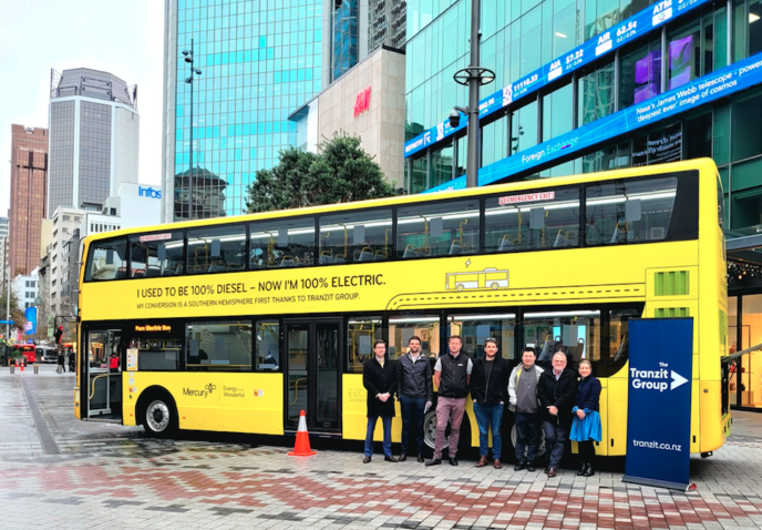 EV double decker Tranzit bus converted from diesel