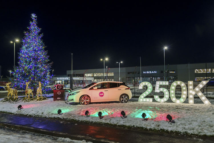 Nissan Leaf Powers Christmas Lights as UK Plant Marks Production of 250,000 Electric Vehicles