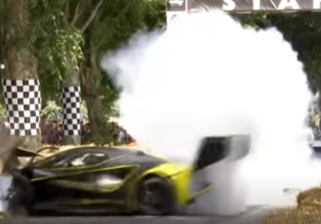 Lotus Evija X prototype crash at Goodwood Festival of Speed 2024