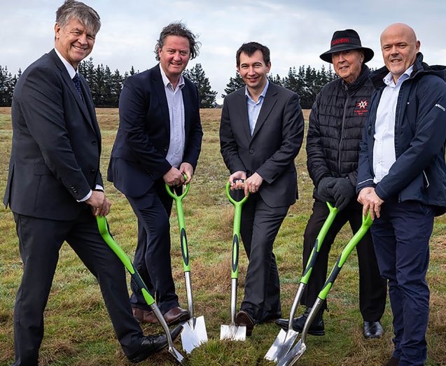 Kowhai Park sod turning ceremony Christchurch August 27, 2024. Lightsource Bp