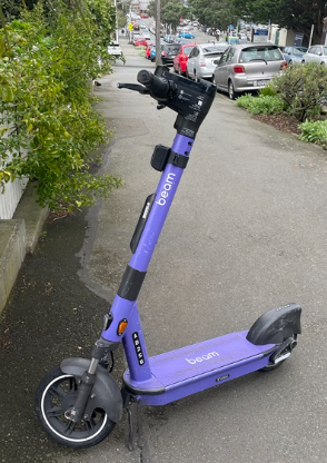 Beam e-scooter Wellington parked