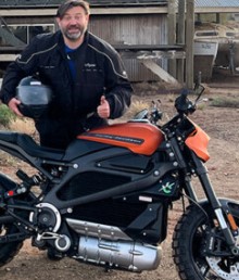 Duncan Mallord with Harley-Davidson LiveWire