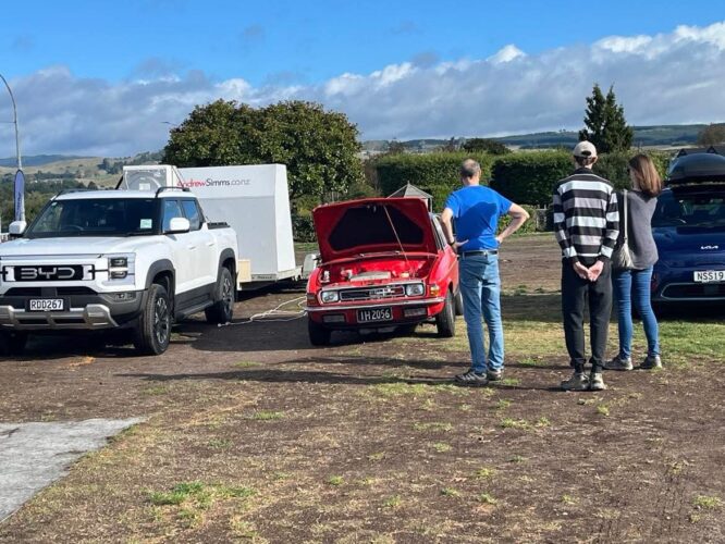 Electricarna Taupo 2025 BYD Shark ute and Austin Allegro EV conversion