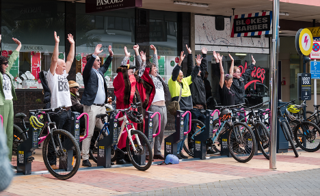 Whangarei bikers celebrate Locky Docks. Photo Nimmy Santhosh