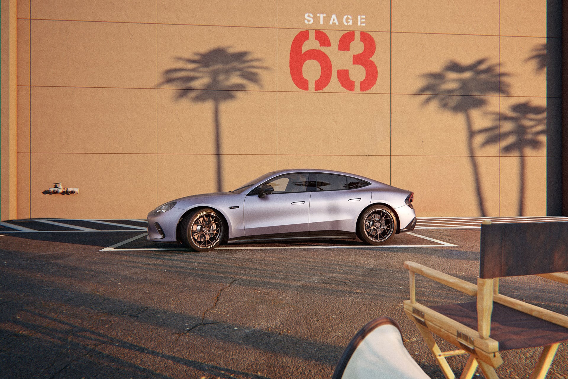 Mercedes-AMG GT 53 driving on road