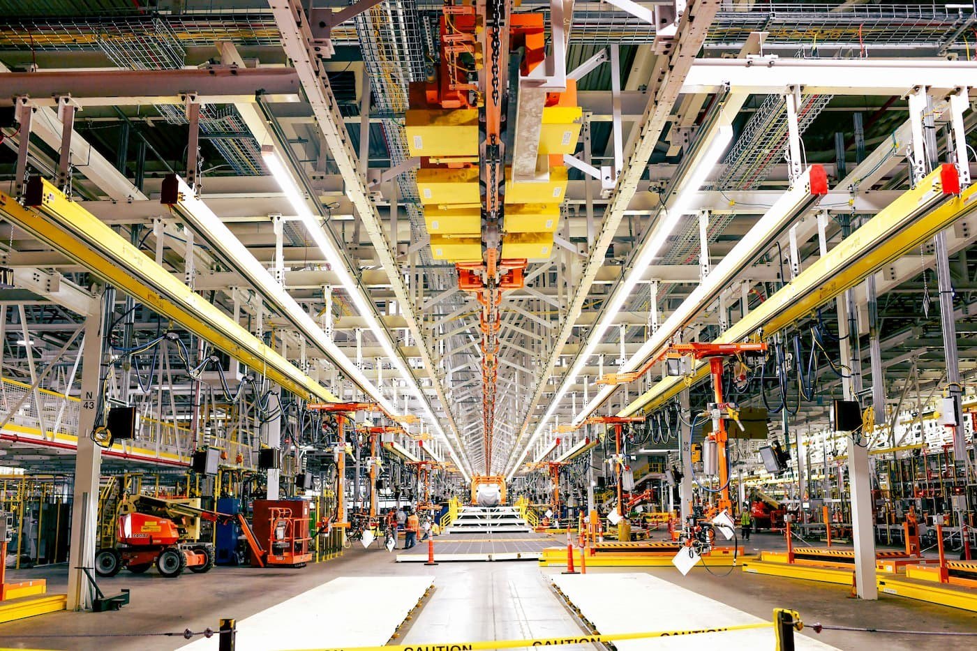 Retooled Louisville Assembly Plant interior with new UEV production equipment
