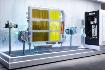 Geely high voltage architecture display with battery pack and charger