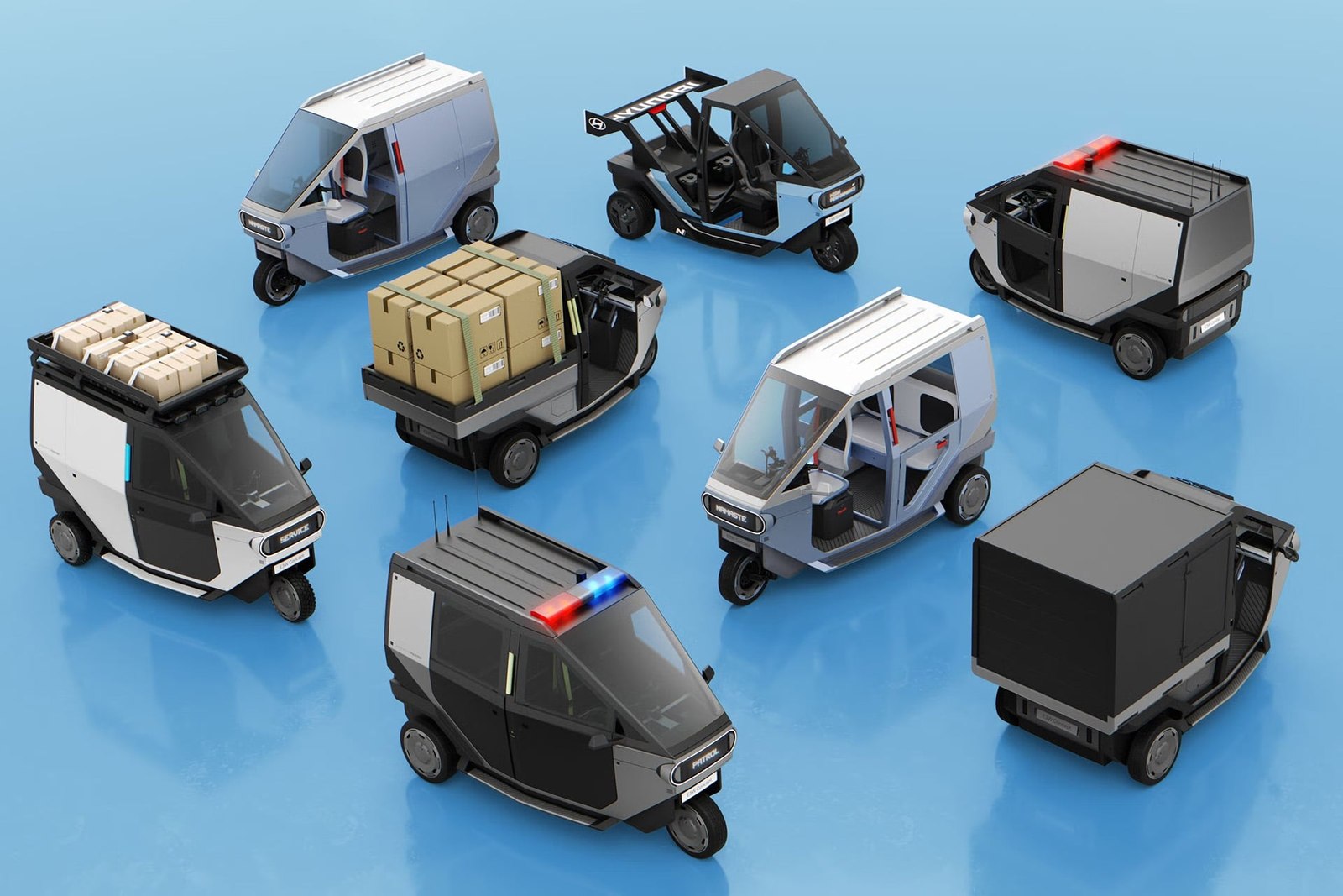 Hyundai E3W concept family in multiple configurations