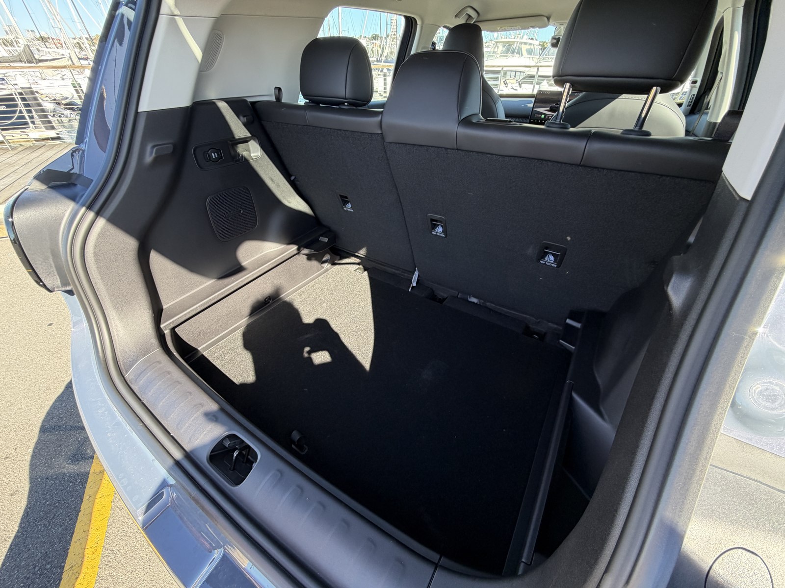 Leapmotor B03X boot with floor removed showing Giga box