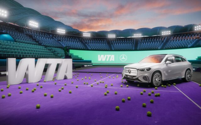 Mercedes-Benz electric GLC on a WTA tennis court