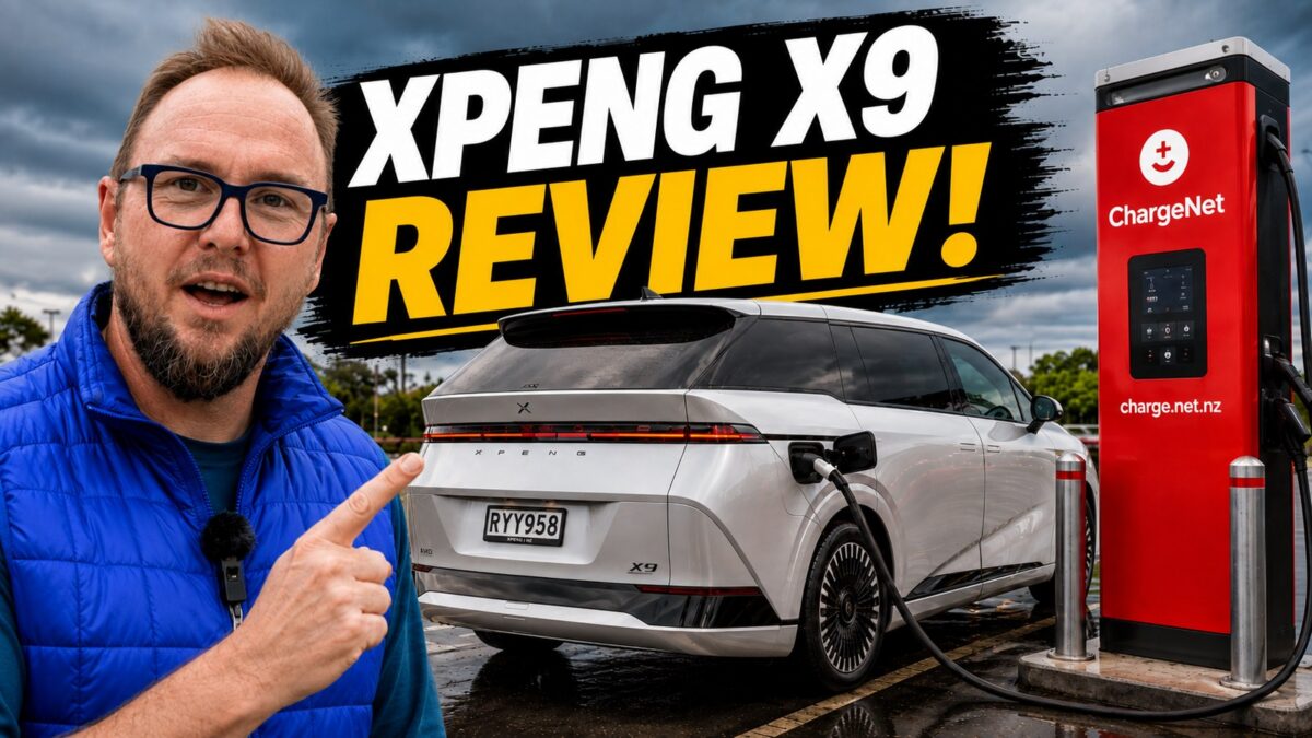 EVs and Beyond XPeng X9 video review thumbnail with ChargeNet charger