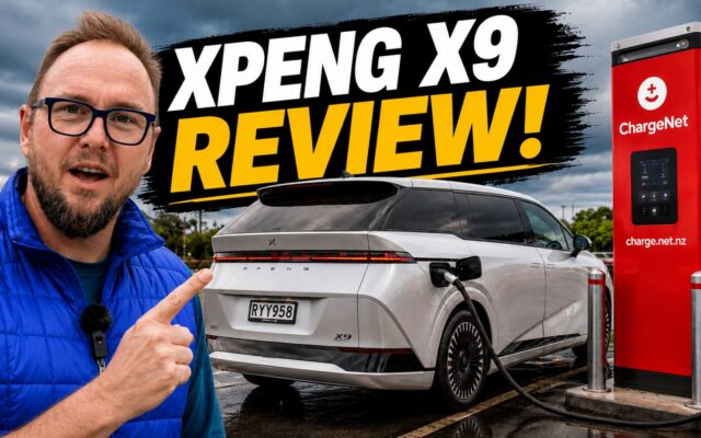 EVs and Beyond XPeng X9 video review thumbnail with ChargeNet charger