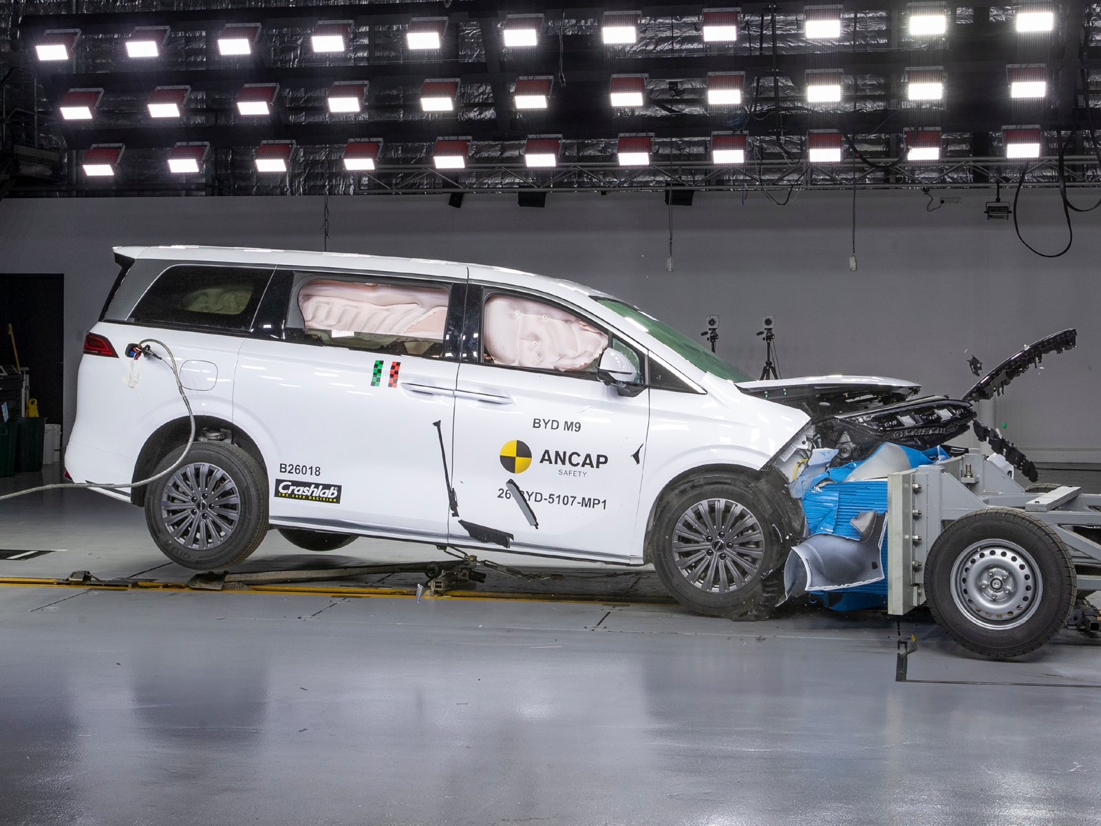 BYD M9 in the ANCAP frontal offset crash test