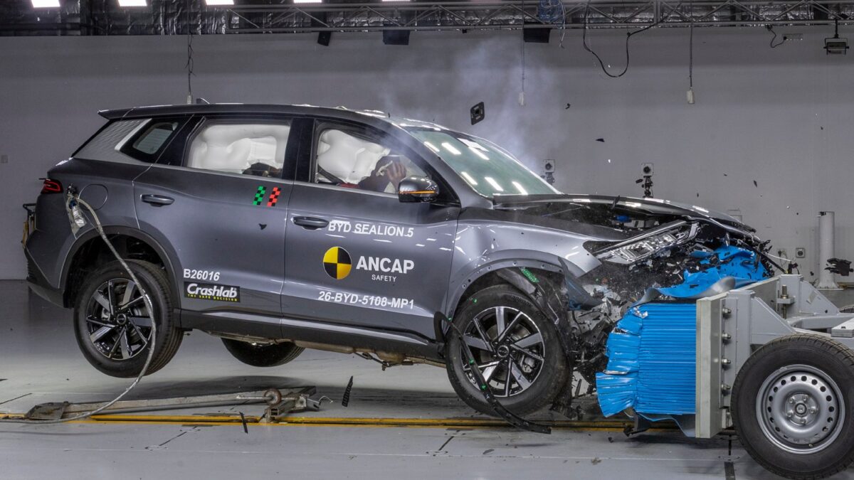 BYD Sealion 5 in the ANCAP frontal offset crash test